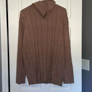 New brown Cable Knit Turtleneck Sweater